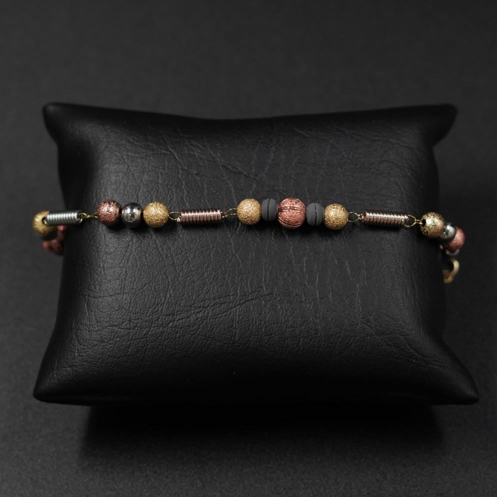 TOBILLERA RODIO 3 OROS DORADO HOMBRE